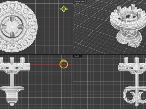saturn stud earrings 18 accents 3D-printmodel