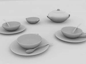simple tea set 3D Model