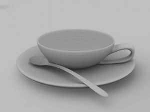 simple tea set 3D Model
