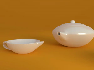 simple tea set 3D Model
