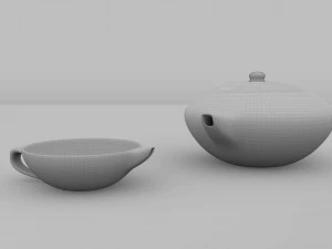 simple tea set 3D Model
