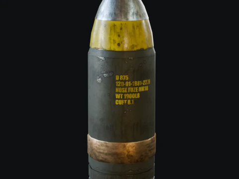 Large Artillery Shell 3D Model
