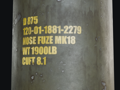 Large Artillery Shell 3D Model