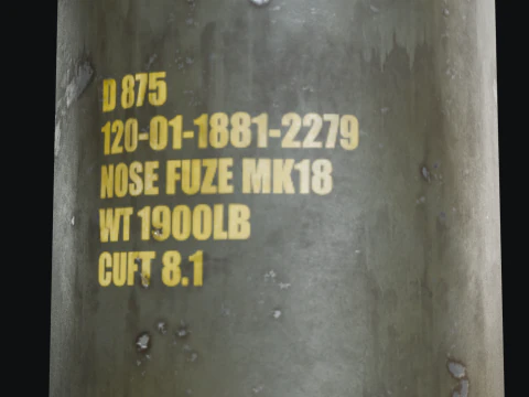 Large Artillery Shell 3D Model