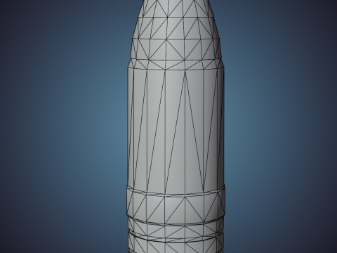 Large Artillery Shell 3D Model