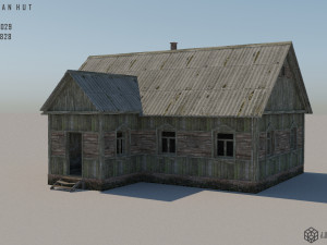 low-poly russian village hut 3D मॉडल