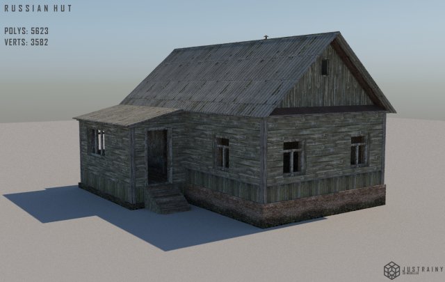 low-poly russian village hut 3 Modello 3D .c4d .max .obj .3ds .fbx .stl .blend 