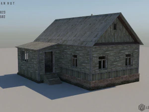 low-poly russian village hut 3 3D Model