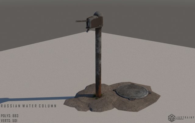 russian water column 3D Model .c4d .max .obj .3ds .fbx .stl .blend
