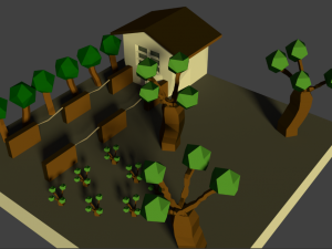 3d low poly house Modèle 3D