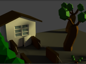 3d low poly house Modèle 3D