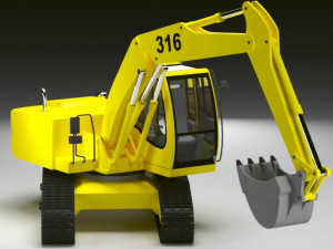 backhoe Modèle 3D