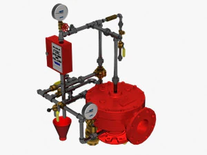 V&aacute;lvula de 4 polegadasf-fmodele-1delugecom acabamento convencional Modelo 3D