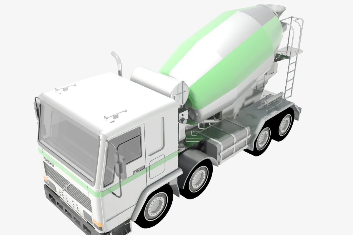 betoniera volvo 3D Model .c4d .max .obj .3ds .fbx .stl .blend 