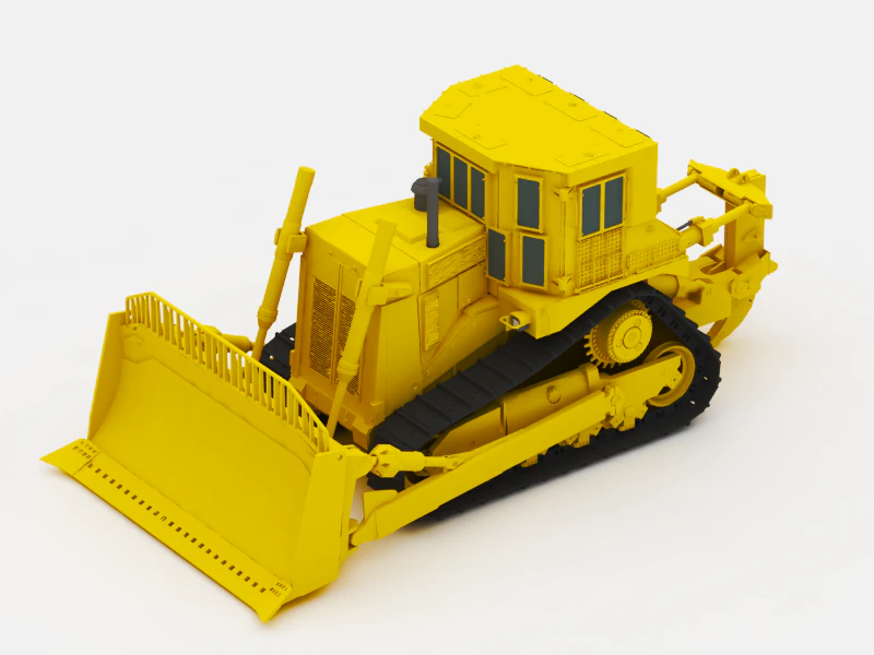 bulldozer 3D Model .c4d .max .obj .3ds .fbx .stl .blend