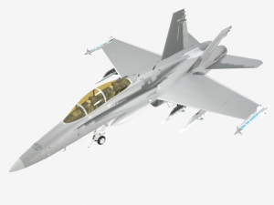 fa 18d hornet military fighter jet airplane 3Dモデル
