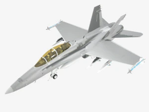pesawat jet tempur militer tawon fa 18d Model 3D