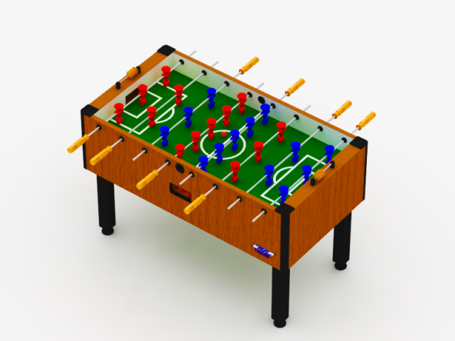 foosball table Model 3D .c4d .max .obj .3ds .fbx .stl .blend 