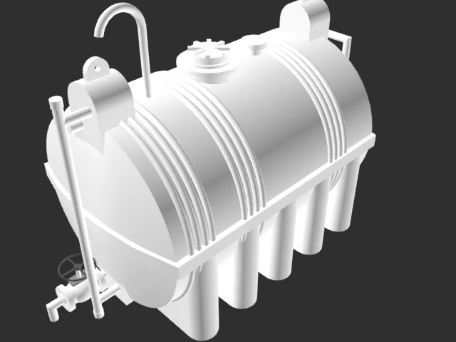 horizontal storage tank 3000l 3D Model .c4d .max .obj .3ds .fbx .stl .blend 