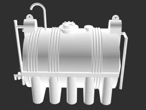 horizontal storage tank 3000l 3D Model