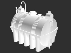 horizontal storage tank 3000l 3D Model