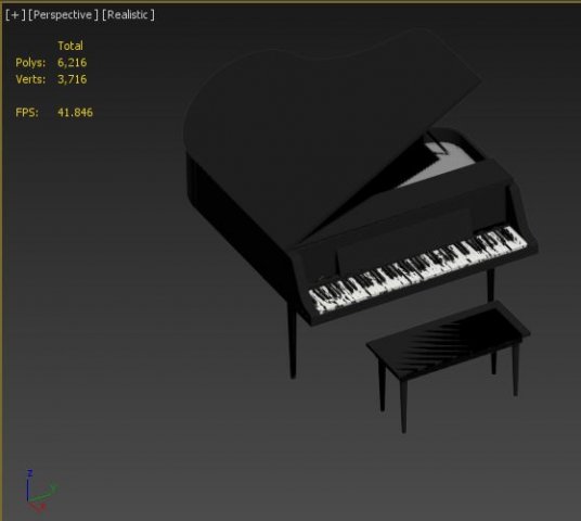piano 3D Model in Piano 3DExport