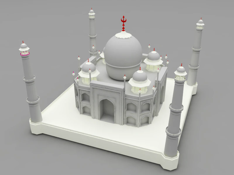 taj mahal 3D Model .c4d .max .obj .3ds .fbx .stl .blend 