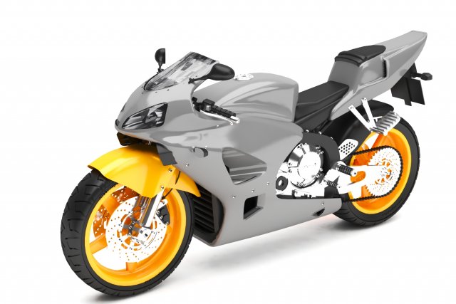 motorcycle 3D 模型 .c4d .max .obj .3ds .fbx .stl .blend