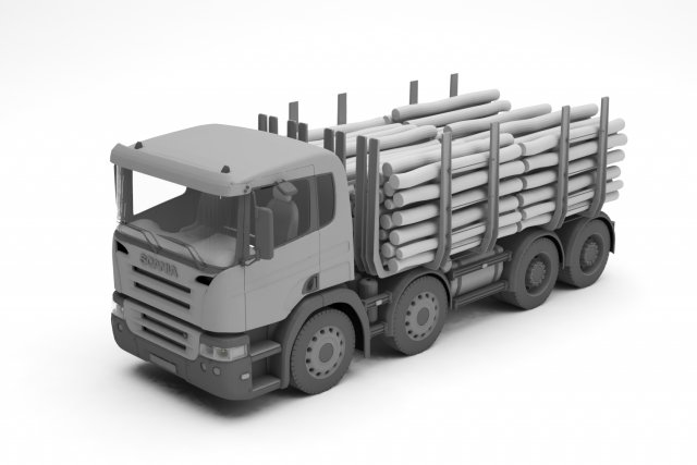 wood truck Model 3D .c4d .max .obj .3ds .fbx .stl .blend 