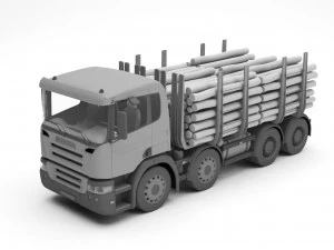 camion di legno Modello 3D