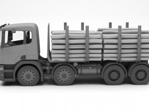 wood truck Model 3D