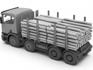 wood truck Model 3D
