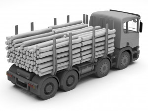 wood truck Model 3D
