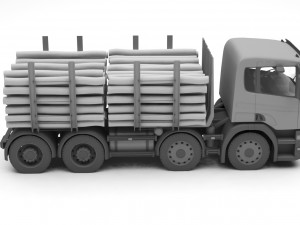 wood truck Model 3D
