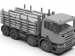 wood truck Model 3D