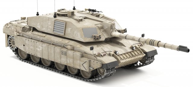 challenger ii british tank 3D Model .c4d .max .obj .3ds .fbx .stl .blend 