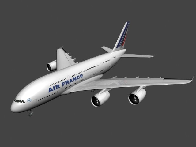 a380 plane 3D Model .c4d .max .obj .3ds .fbx .stl .blend 