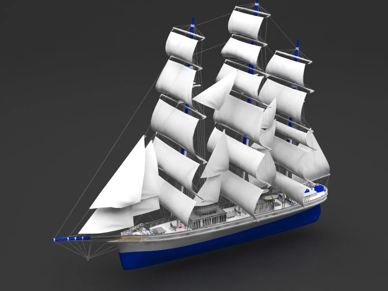 sail ship 3D Model .c4d .max .obj .3ds .fbx .stl .blend