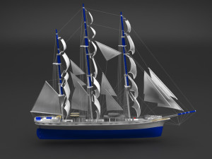 sail ship Model 3D