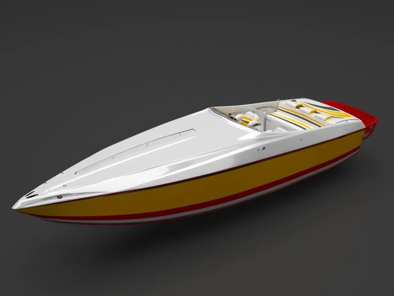 speed boat 3D Model .c4d .max .obj .3ds .fbx .stl .blend
