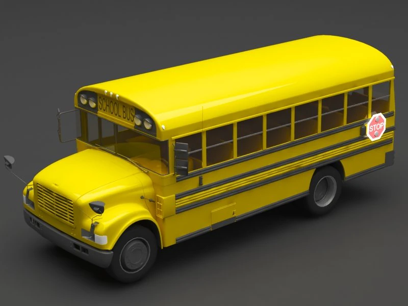 school bus 3D Model .c4d .max .obj .3ds .fbx .stl .blend