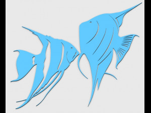angel fish wall art decor 3D प्रिंट मॉडल