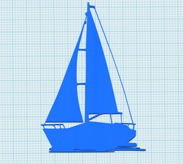 sailing boat for wall decoration 3D प्रिंट मॉडल .c4d .max .obj .3ds .fbx .stl .blend 