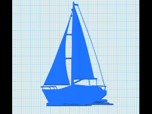 sailing boat for wall decoration 3D प्रिंट मॉडल