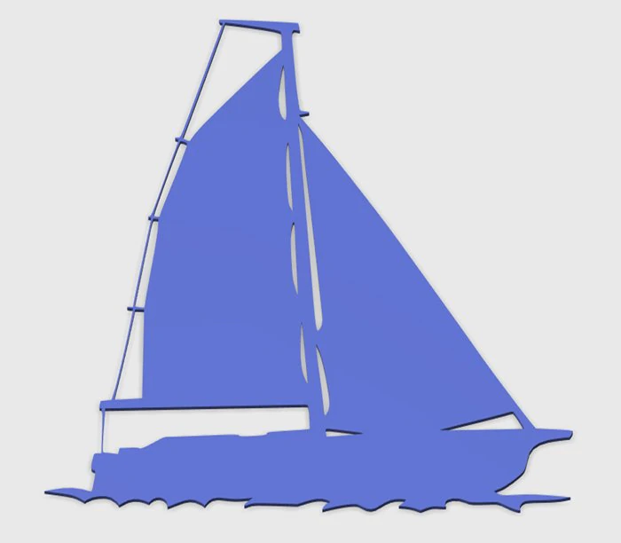 sailing boat for wall decoration5 3D Print Model .c4d .max .obj .3ds .fbx .stl .blend 