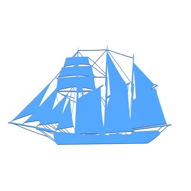 sailing boat for wall decoration1 3D प्रिंट मॉडल .c4d .max .obj .3ds .fbx .stl .blend 