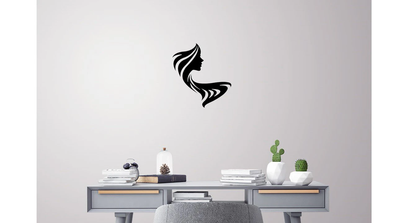 woman silhouette face wall decoration 1 3D Print Model .c4d .max .obj .3ds .fbx .stl .blend 