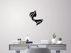 여성 실루엣 얼굴 벽 장식 1 3D 프린트 모델