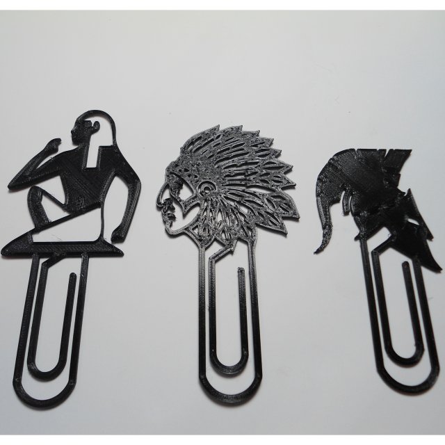 reading bookmark 3 clips 3D Druckmodell .c4d .max .obj .3ds .fbx .stl .blend 