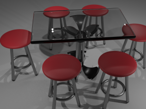 tabel chairs Modelo 3D
